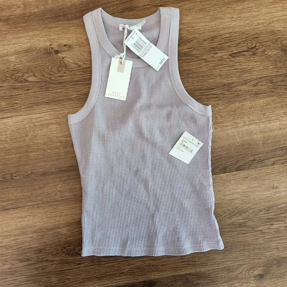Good American Women's Lilac Mist Thermal 90s Tank Top - Picture 2 of 5
